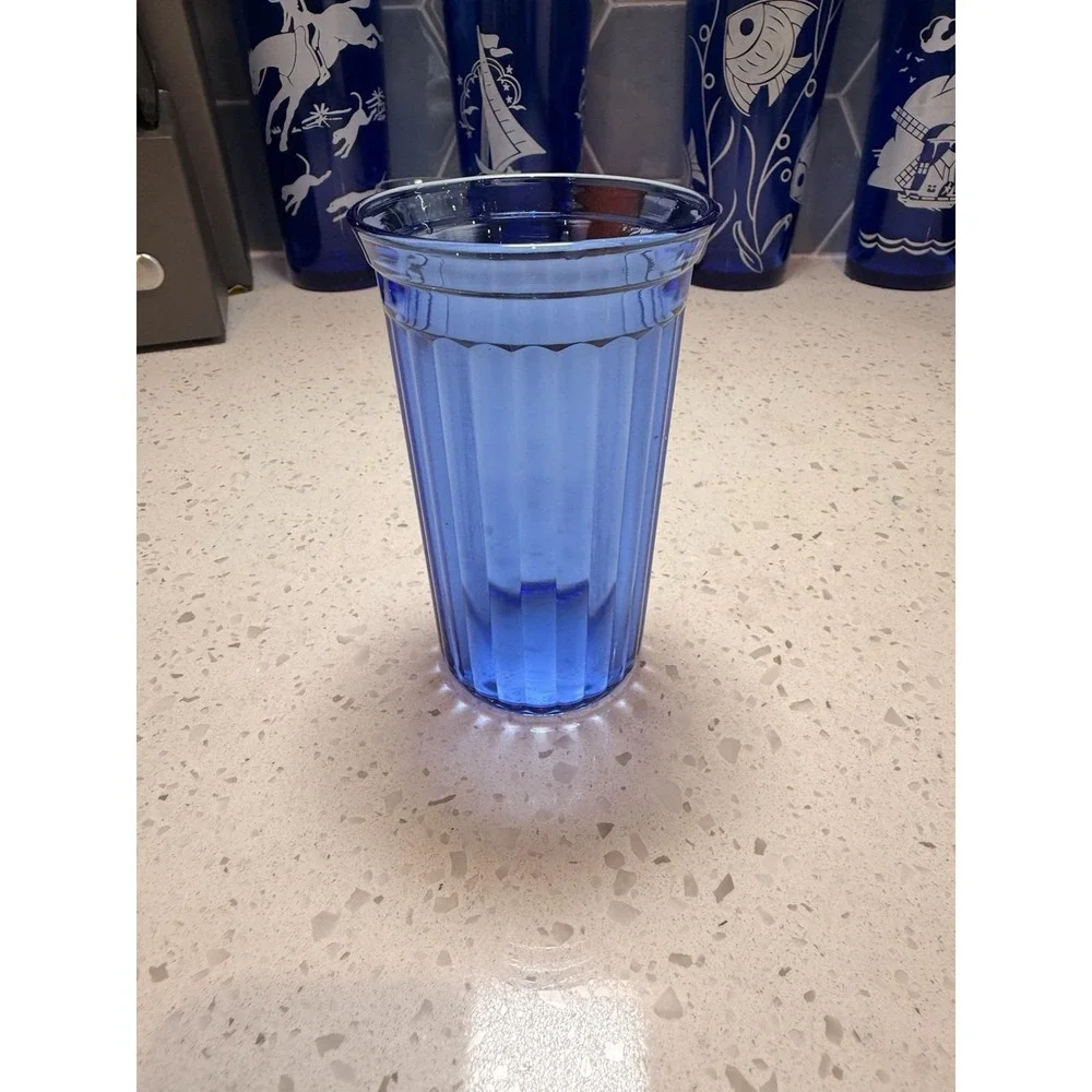 Hazel Atlas Aurora Cobalt Blue 4 3/4